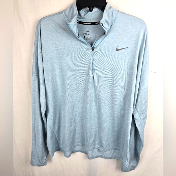 Nike Light Blue Dri-FIT Pullover Quarter Zip Long Sleeve Shirt Sz XL - Picture 1 of 10
